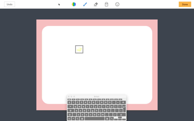 Using the keyboard to draw in Book Creator