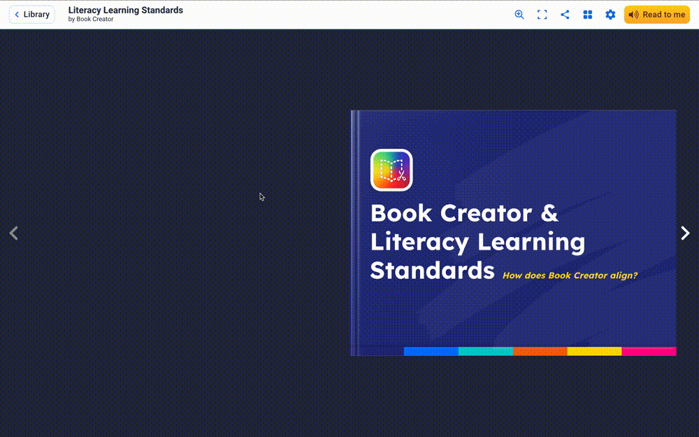 Short demo of how to zoom in Read mode in Book Creator