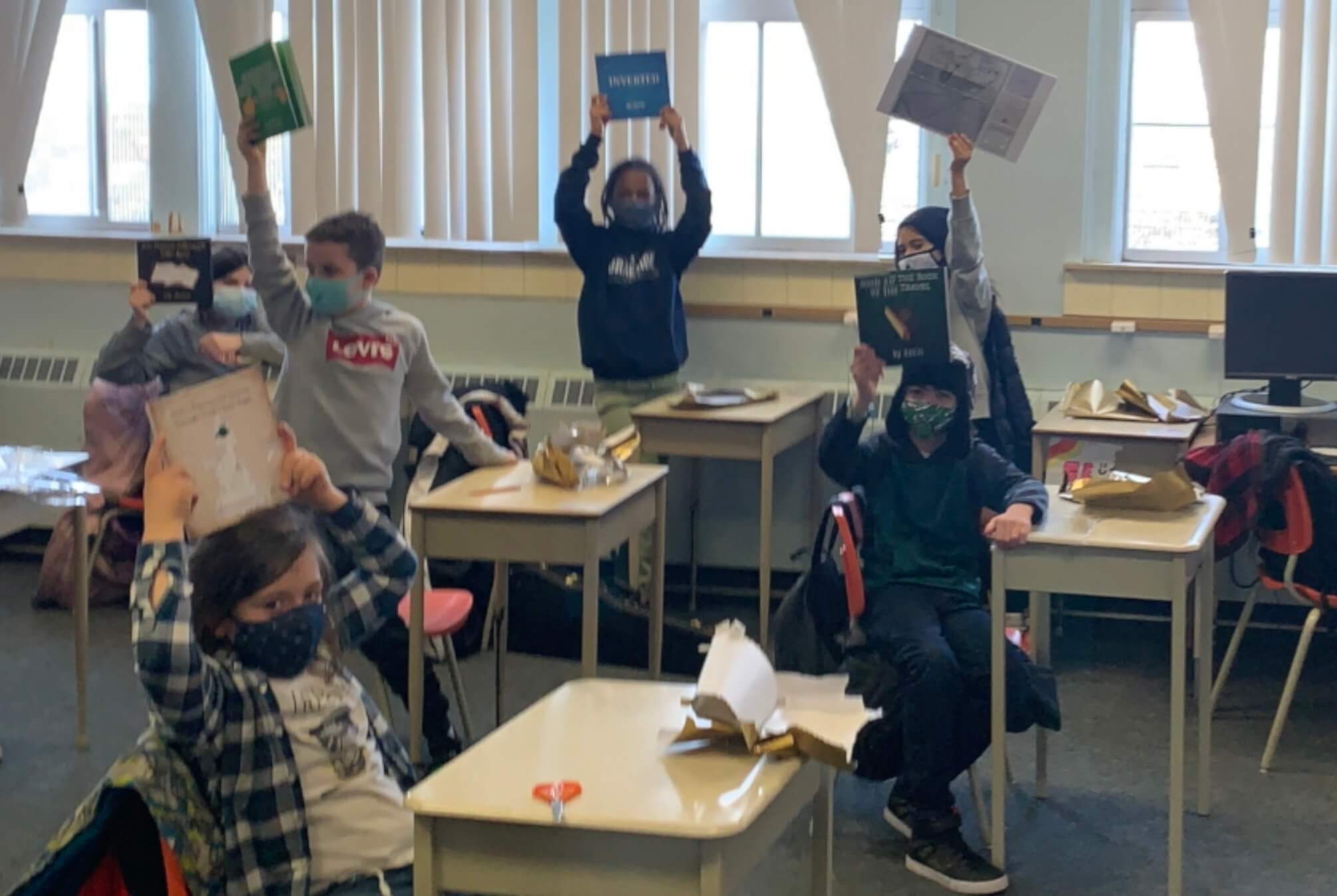 FH Miller students with their printed books