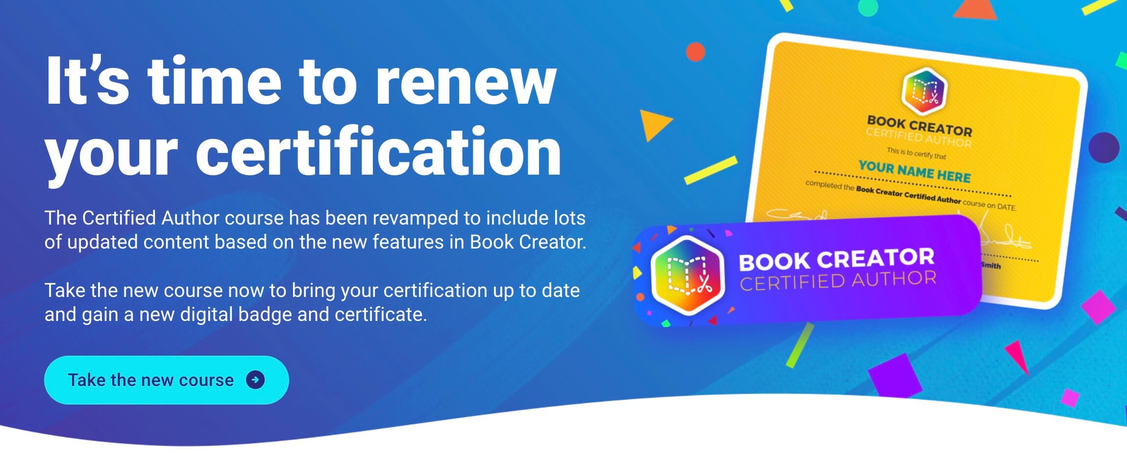 Featured image for “Renew Your Certification with the Updated Book Creator Certified Author Course!”