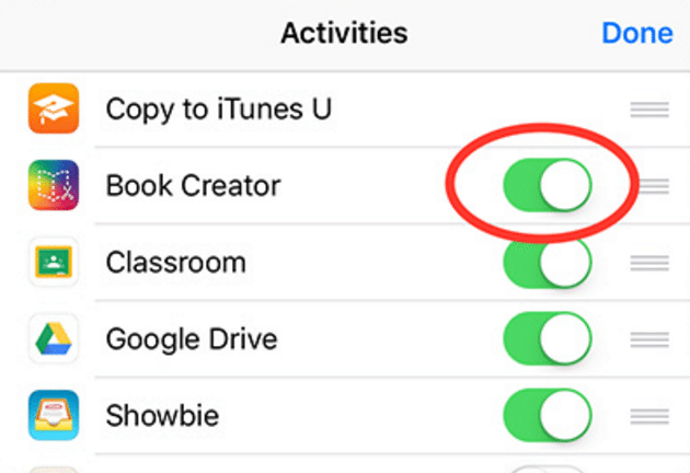 Copying media to Book Creator